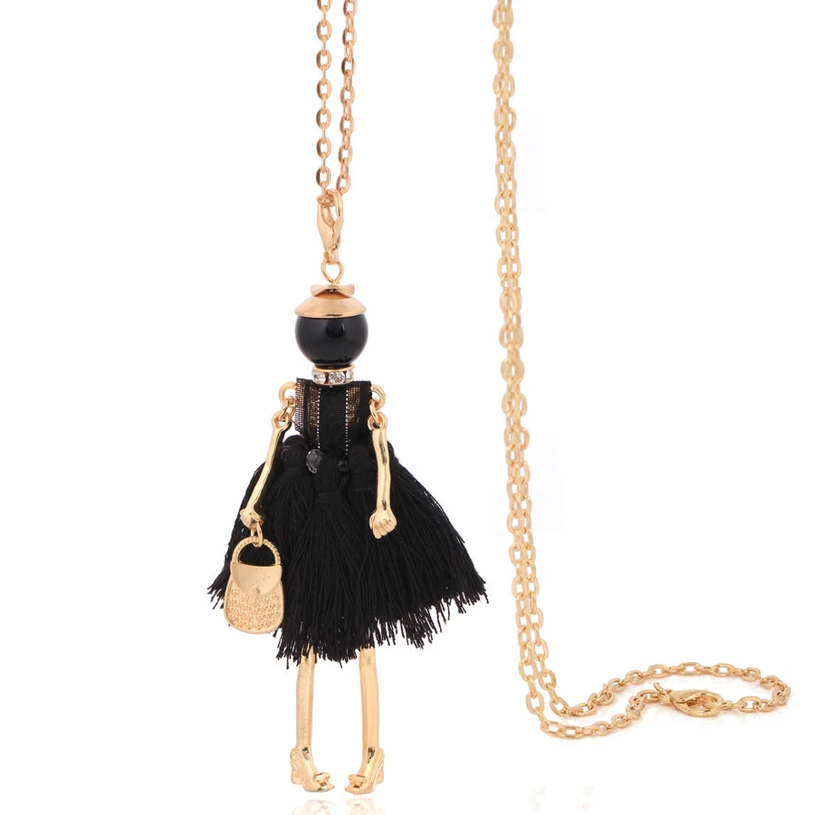 Doll Pendant Long Necklace