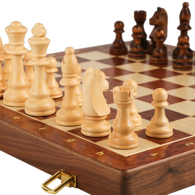 39 cm Folding Wooden Chess Set