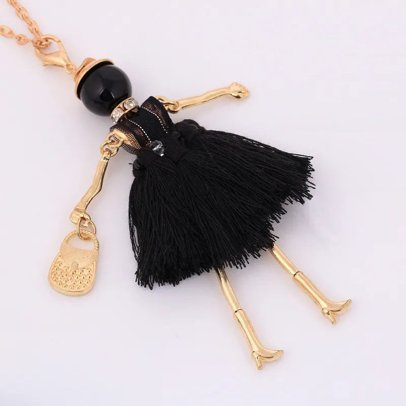 Doll Pendant Long Necklace