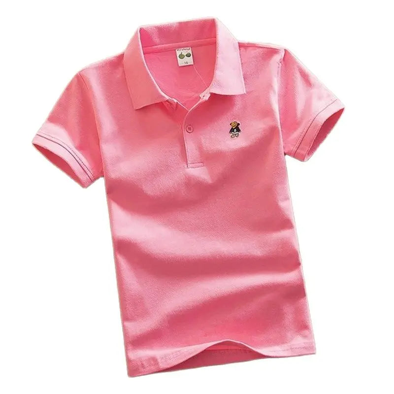 Bear Detail Cotton-Blend Polo Shirt