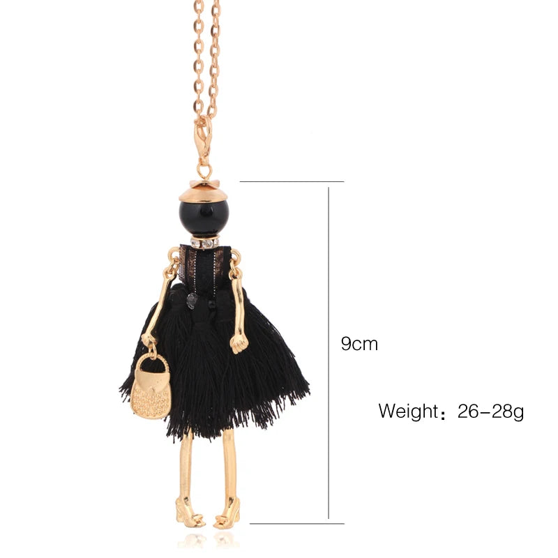 Doll Pendant Long Necklace