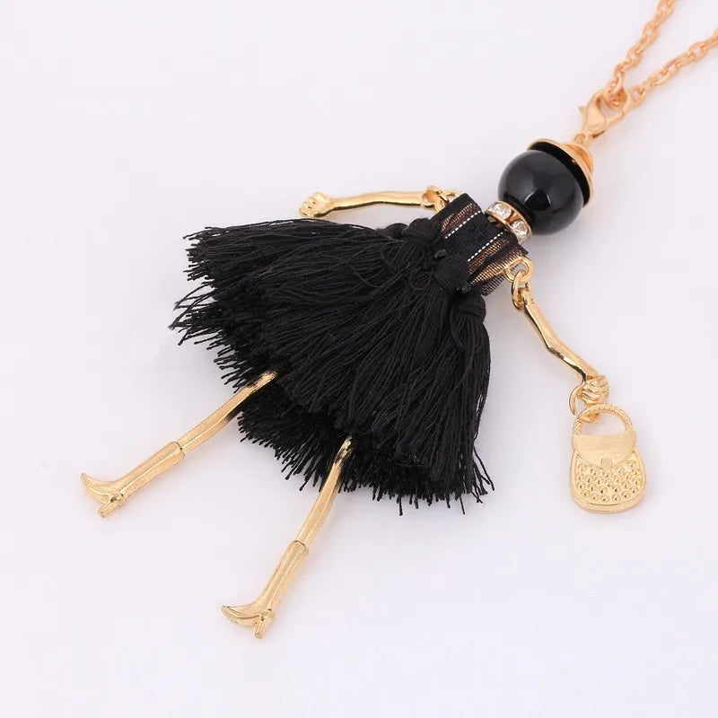 Doll Pendant Long Necklace