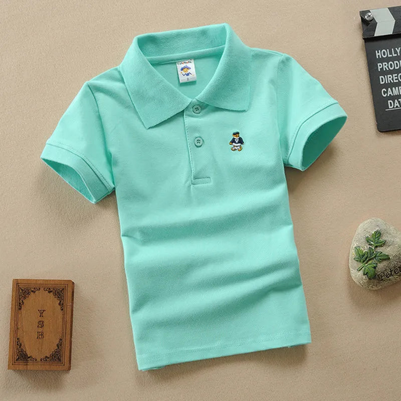 Bear Detail Cotton-Blend Polo Shirt