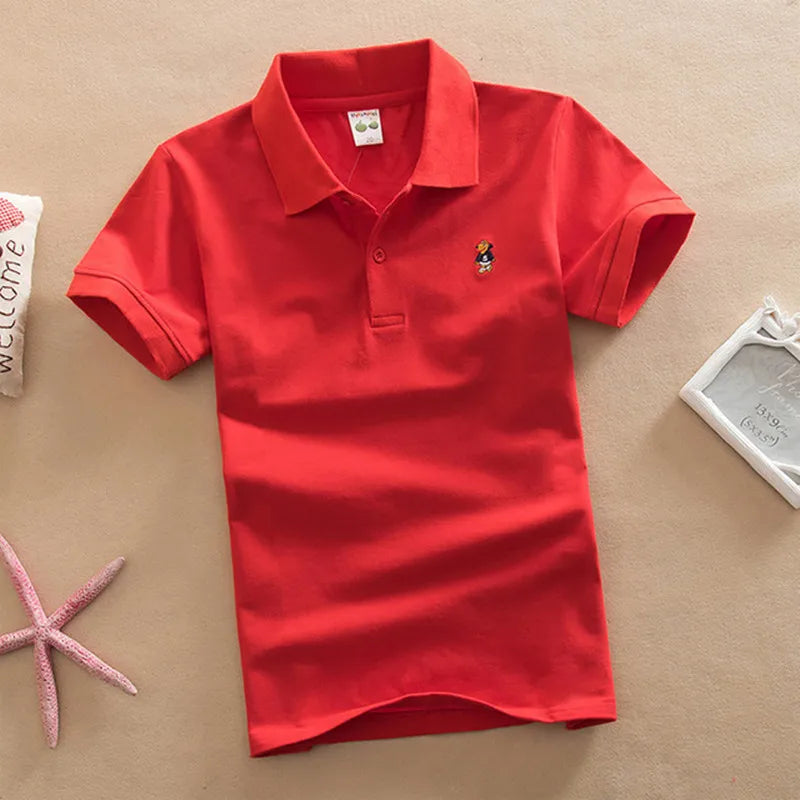 Bear Detail Cotton-Blend Polo Shirt