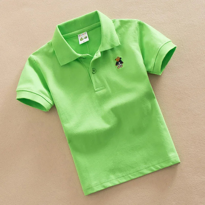 Bear Detail Cotton-Blend Polo Shirt