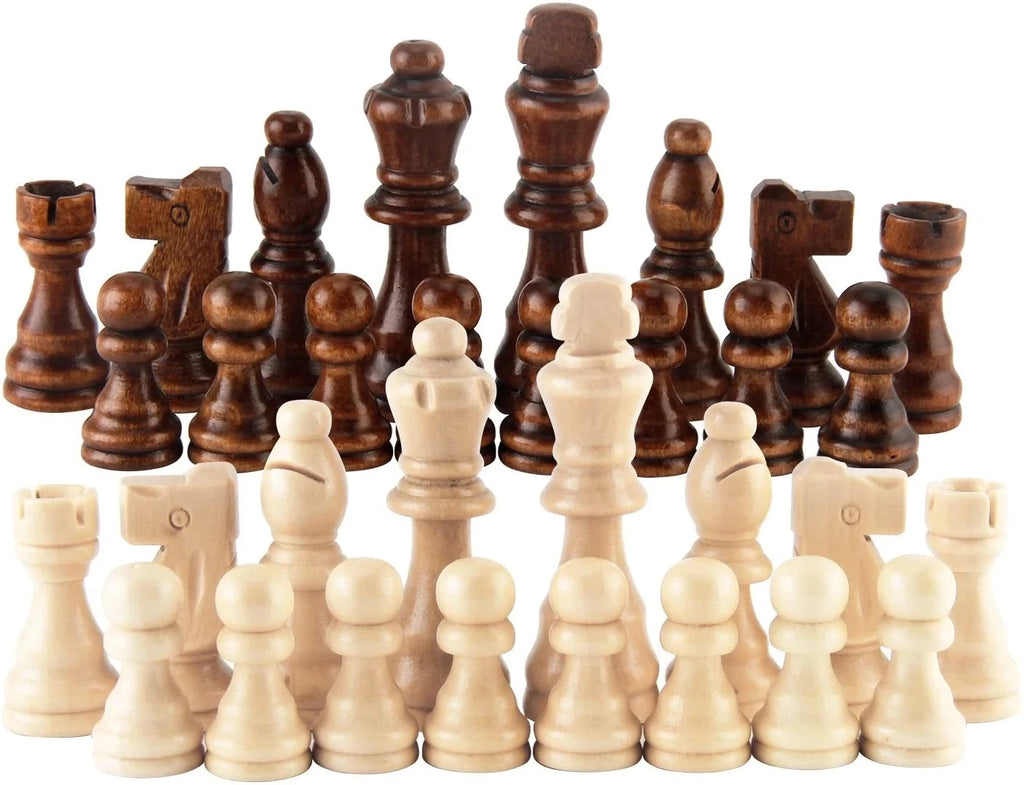 Wooden Chess Pieces — 32-Piece Set