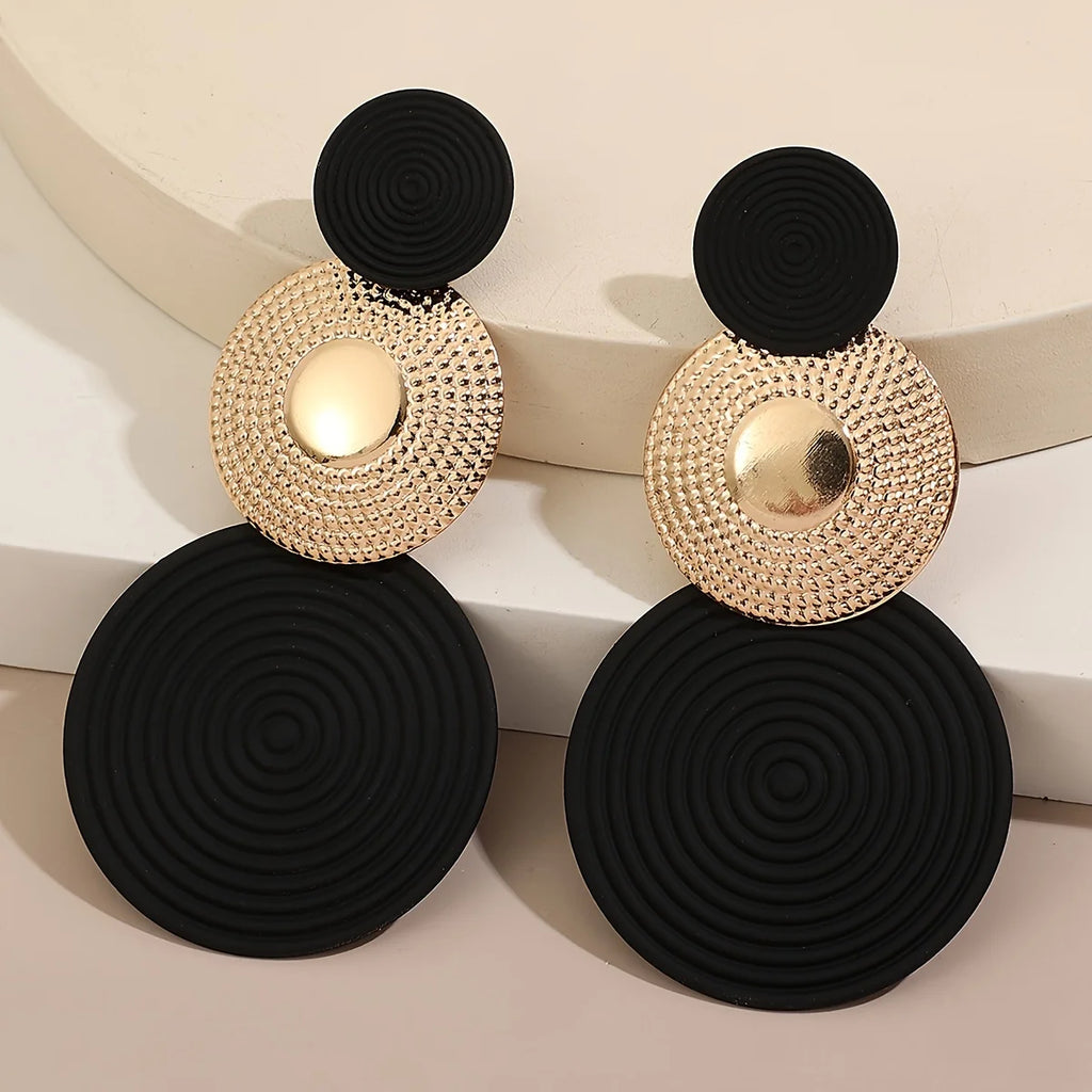 Triple-Circle Drop Earrings