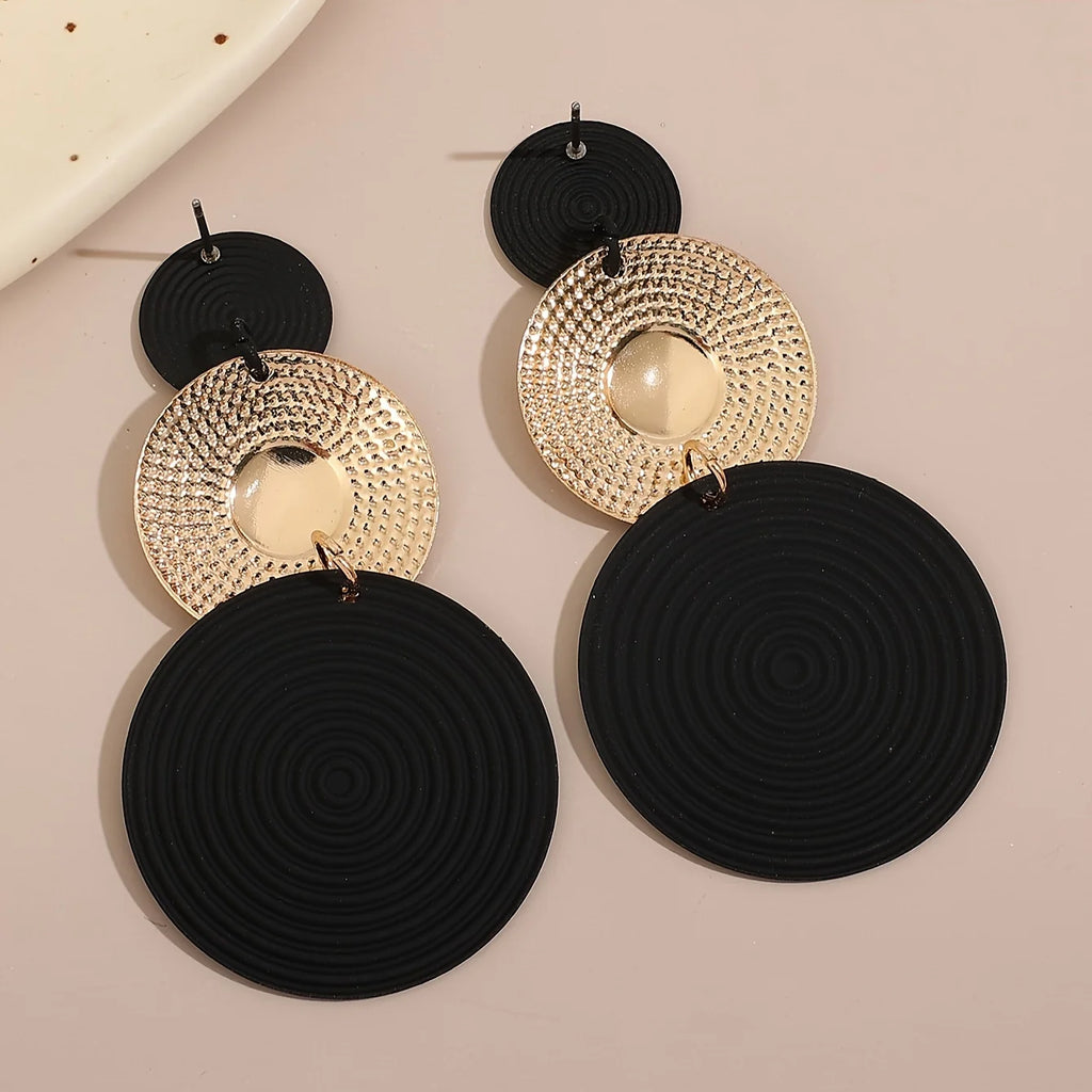 Triple-Circle Drop Earrings