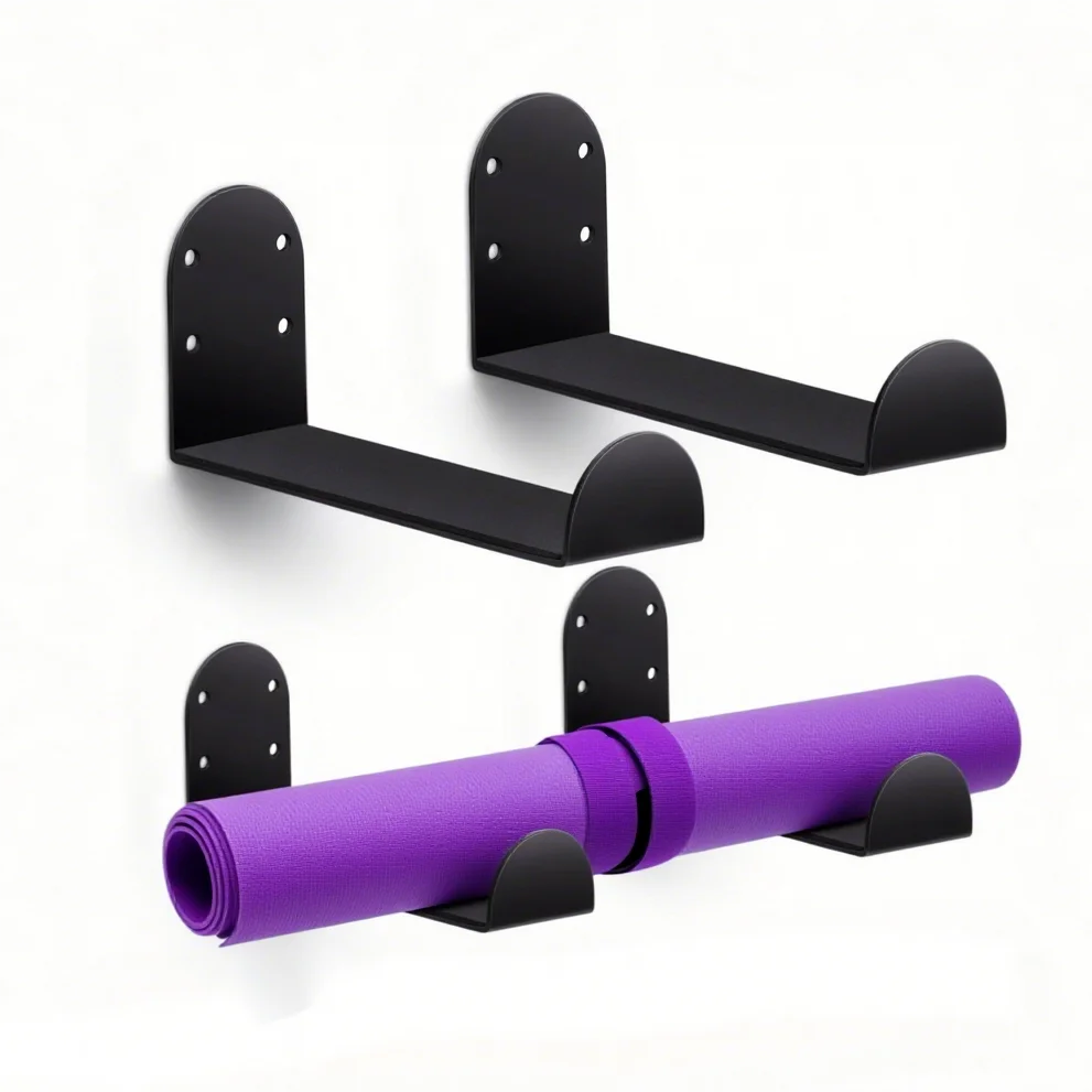 Wall-Mounted Yoga Mat Hooks