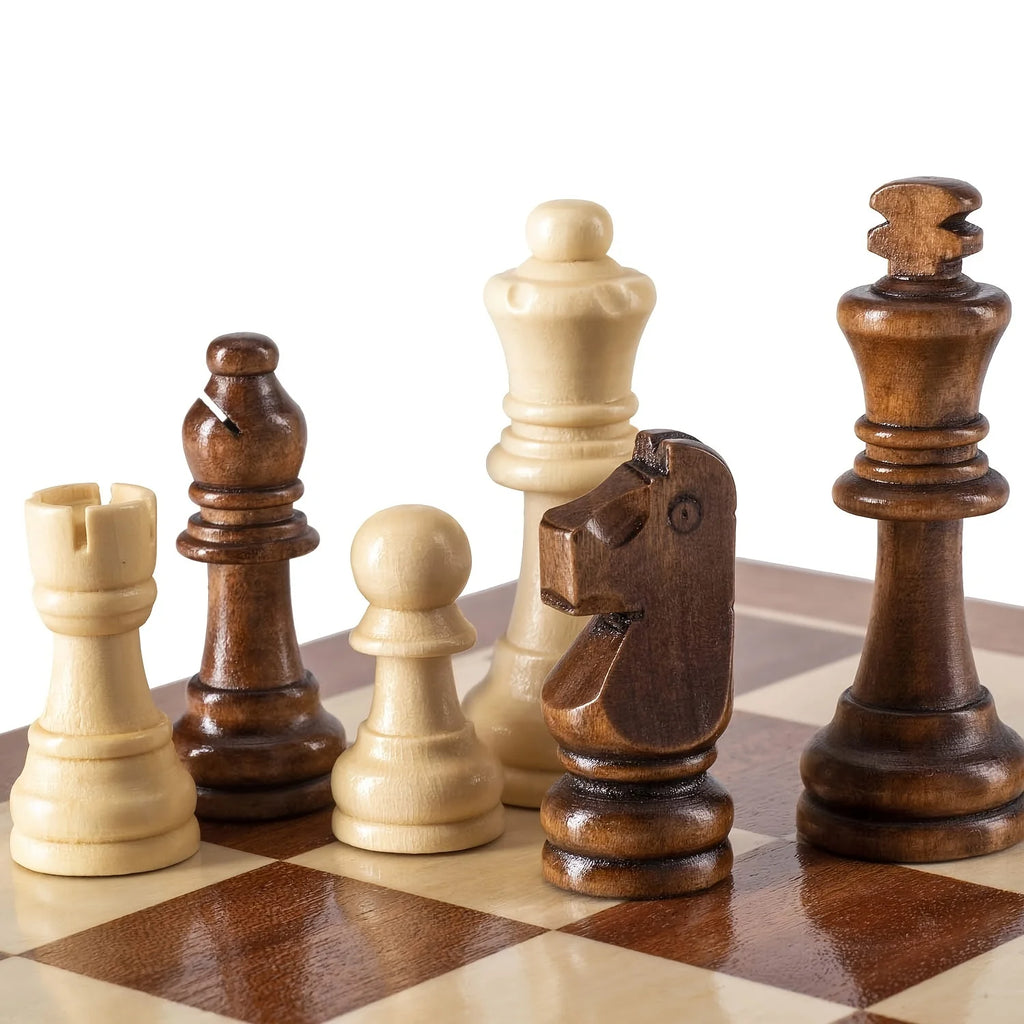Wooden Chess Pieces — 32-Piece Set