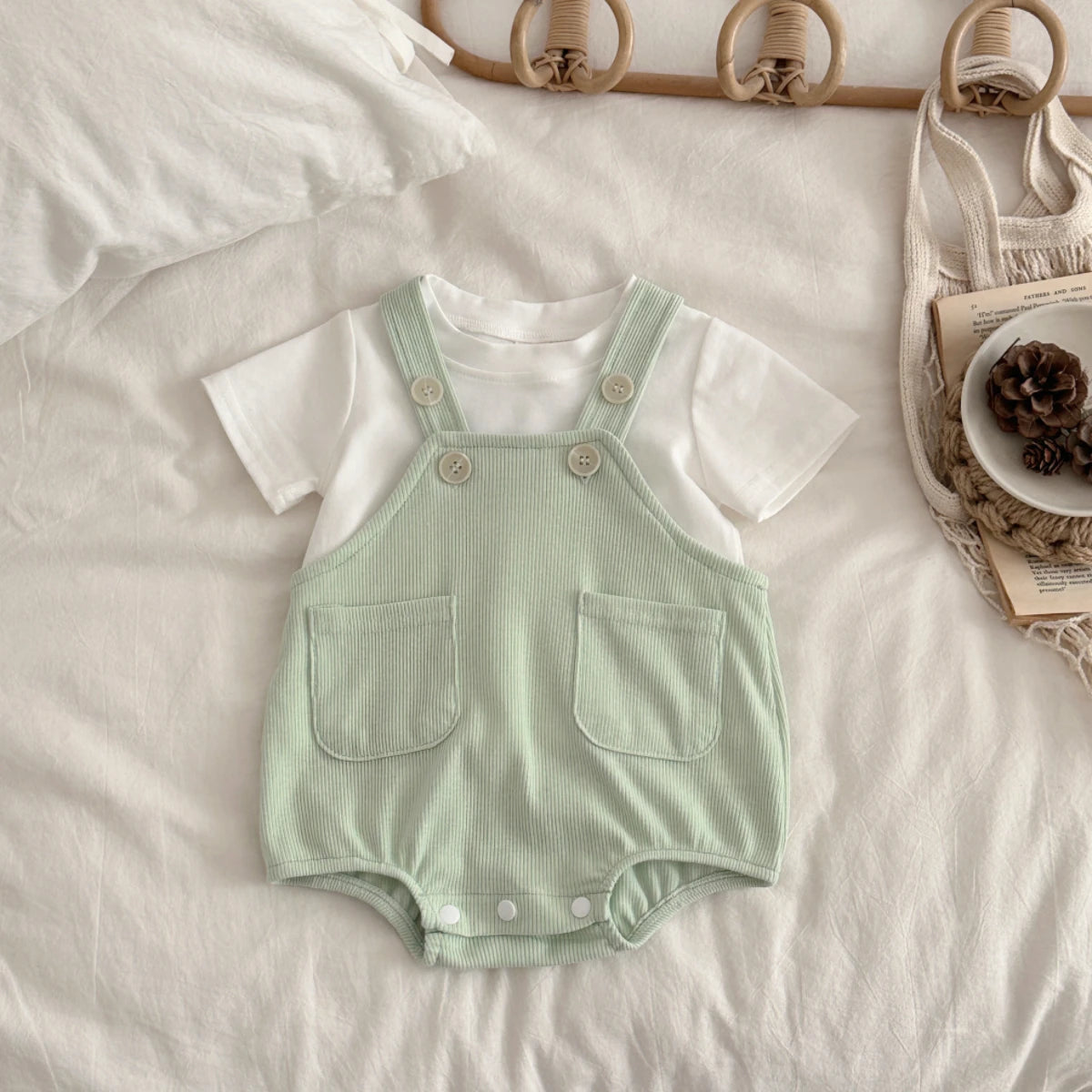 Baby Short-Sleeve Top & Shorts Set
