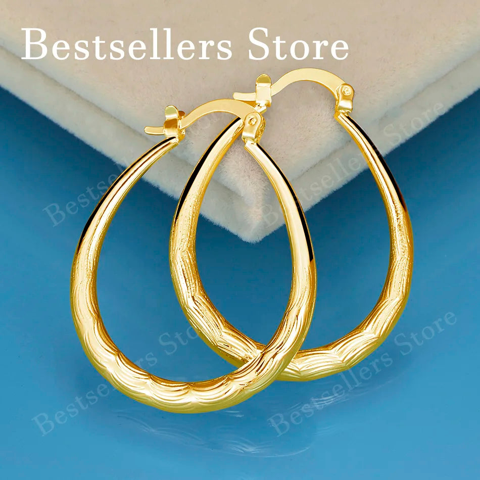 30 mm Textured Hoop Earrings