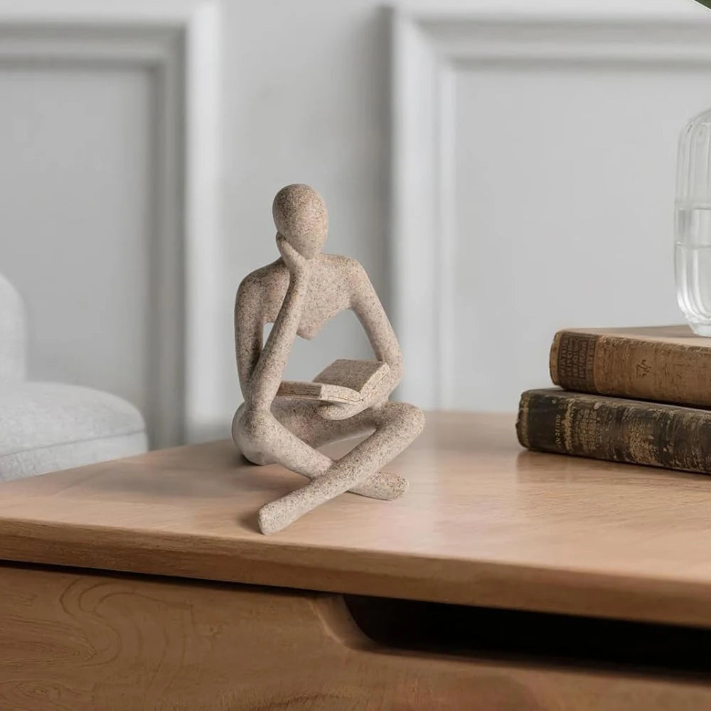 Abstract Thinker Resin Sculpture