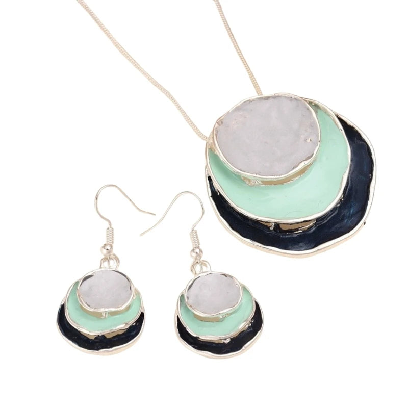 Color-Wave Pendant & Earring Set