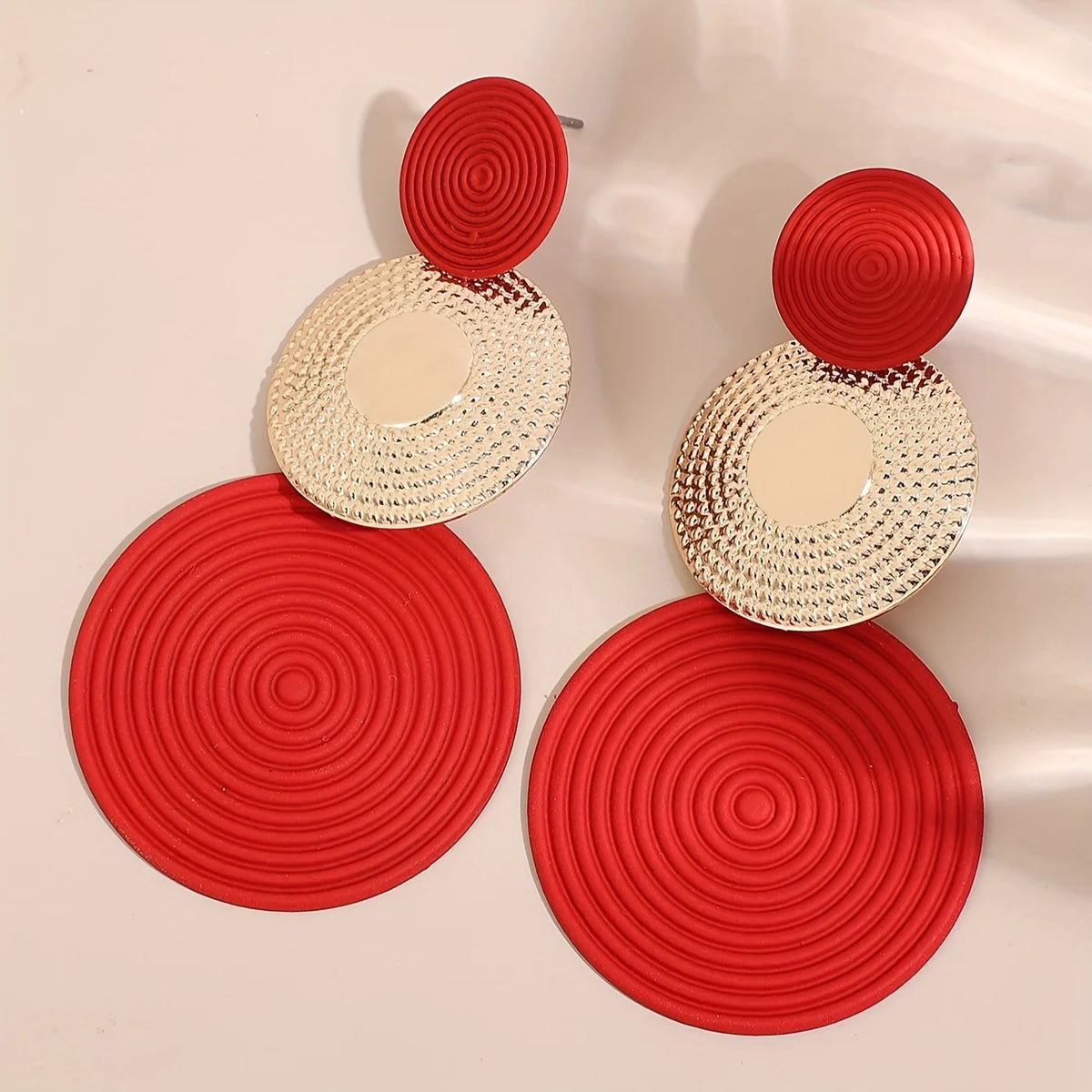 Triple-Circle Drop Earrings