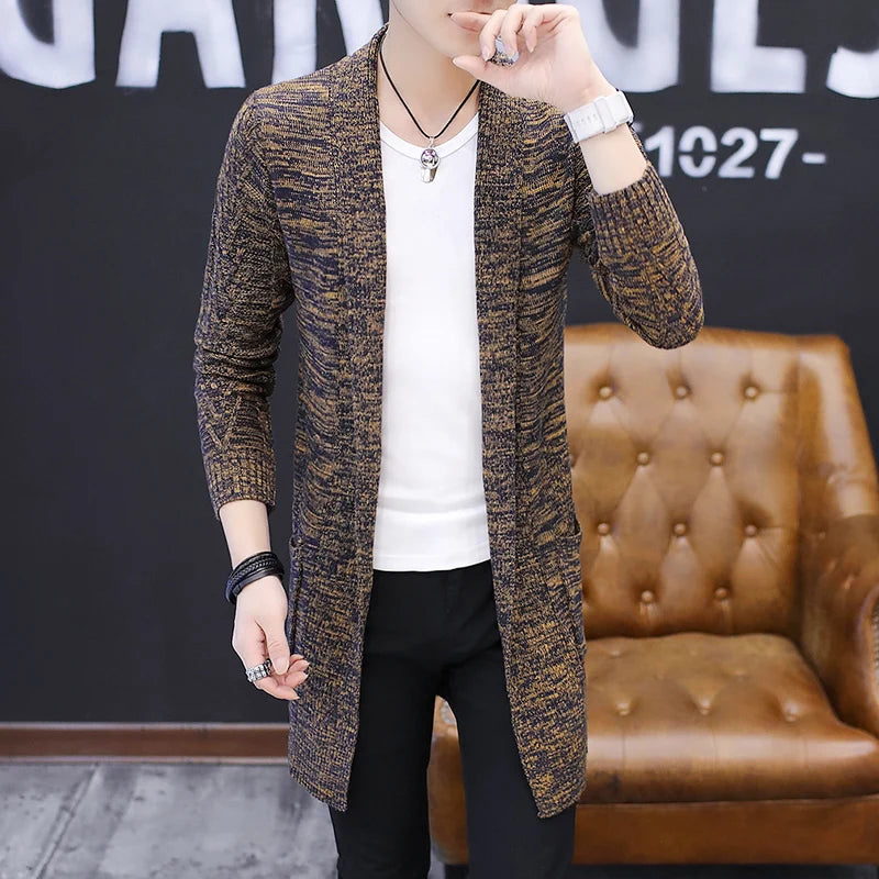 Longline Open-Front Knit Cardigan