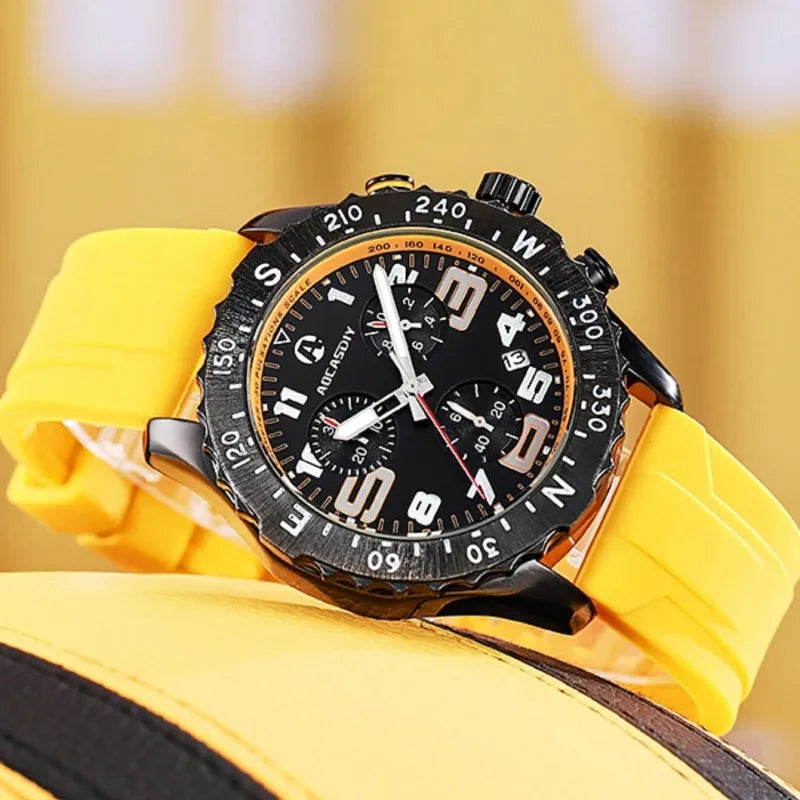 Aocasdiy 44 mm Sport-Style Quartz Watch