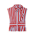 Bow-Detail Sleeveless Stripe Shirt
