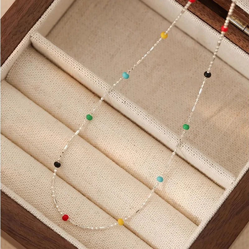 Delicate Bead Chain Necklace