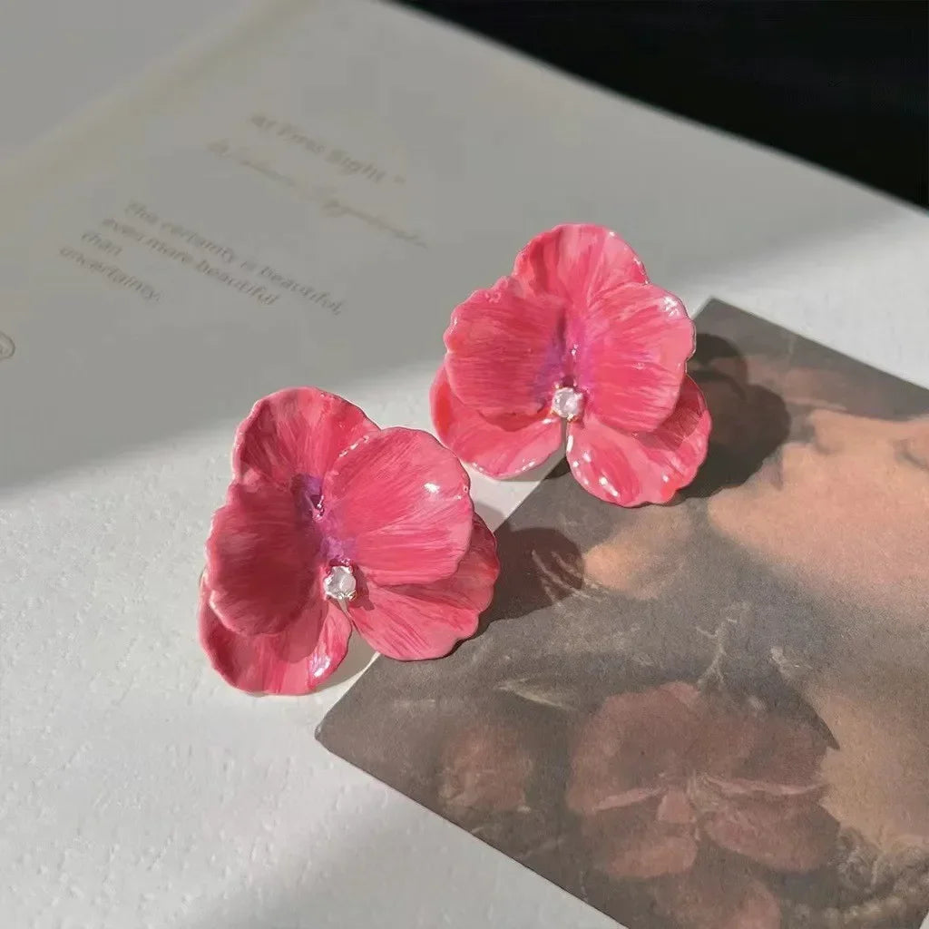 Enamel Flower Stud Earrings