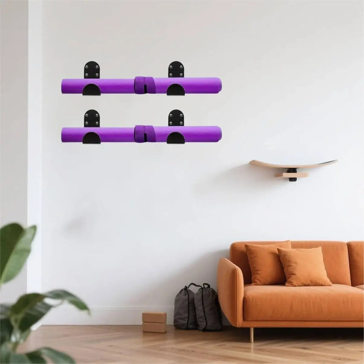 Wall-Mounted Yoga Mat Hooks
