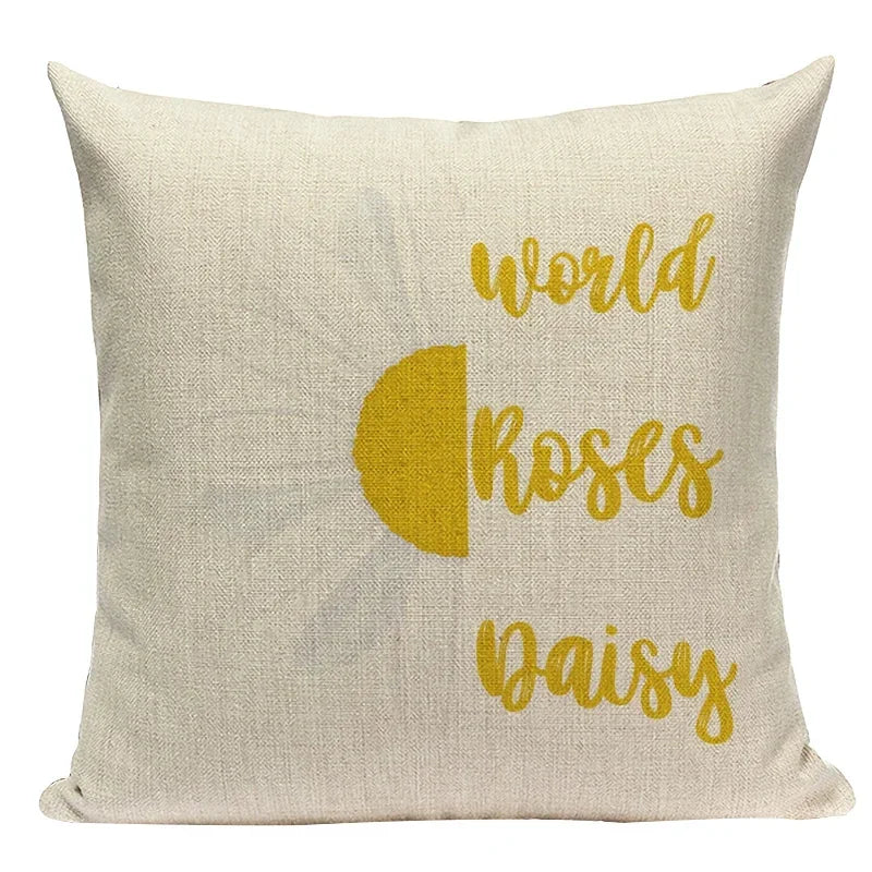 Sunflower Print Cushion Cover