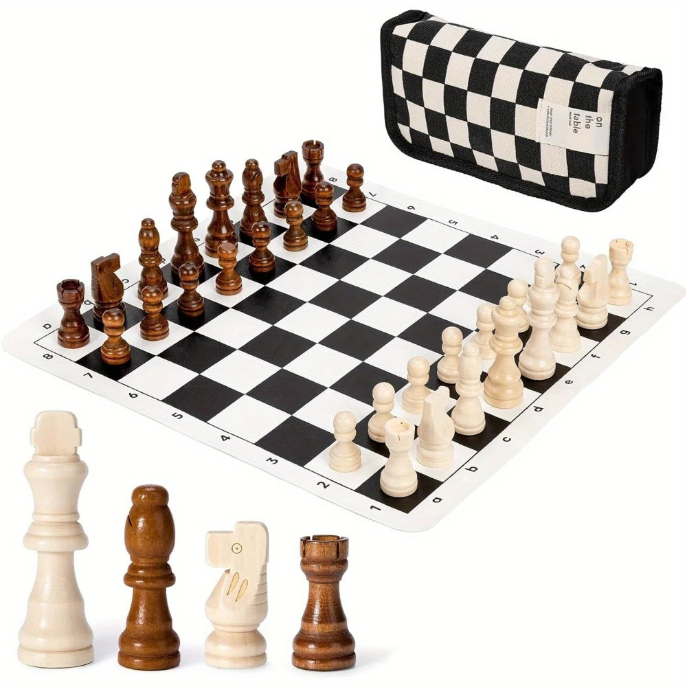 Travel Chess Mat & Carry Bag Set