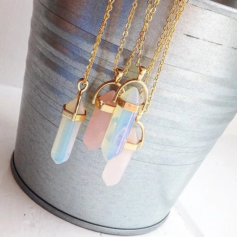 Faux Crystal Pendant Necklace