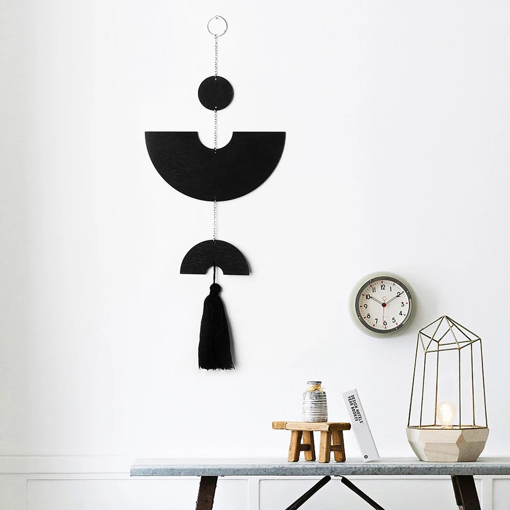 Black Geometric Tassel Wall Hanging