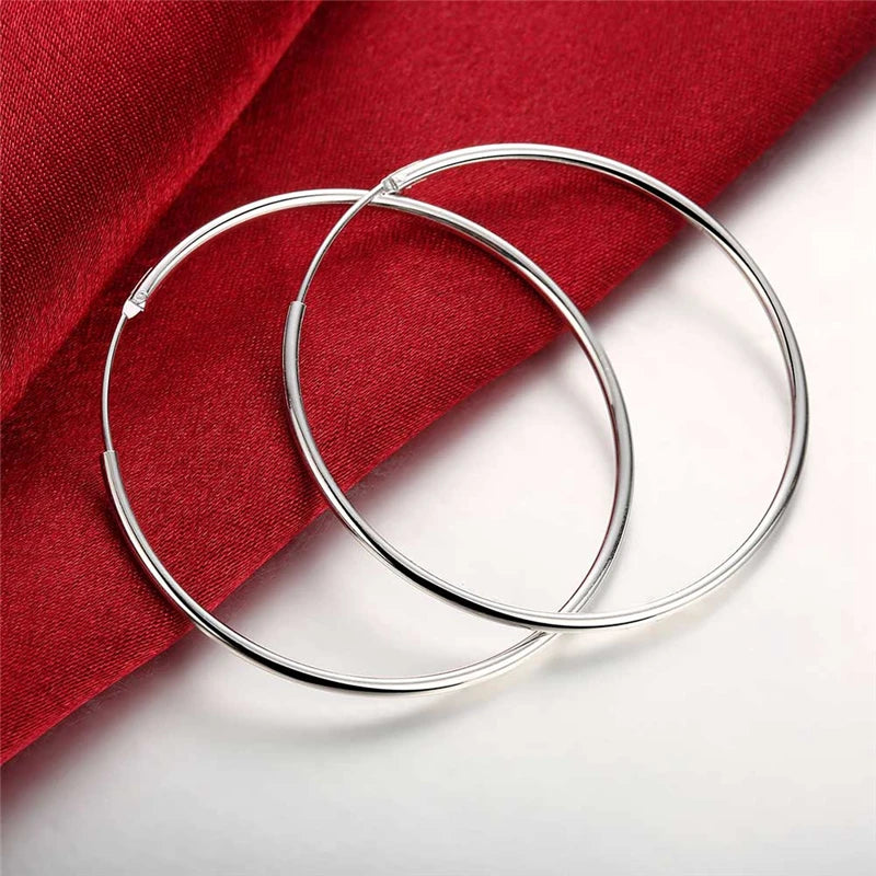 Classic Silver-Tone Hoop Earrings