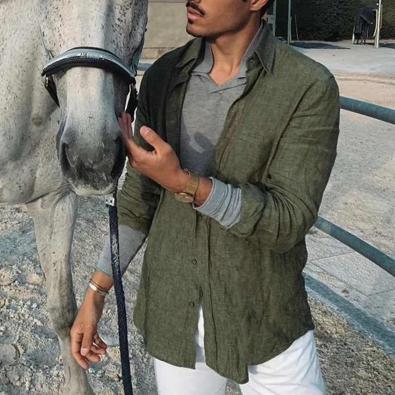 Relaxed Linen Long-Sleeve Shirt