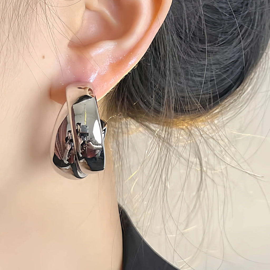 Crisscross Clip-On Hoop Earrings