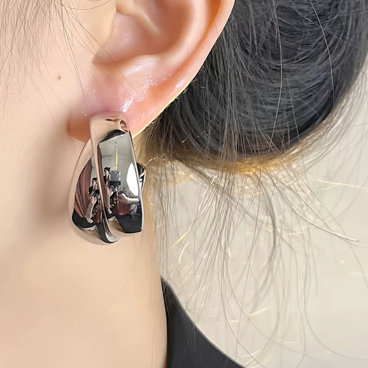 Crisscross Clip-On Hoop Earrings