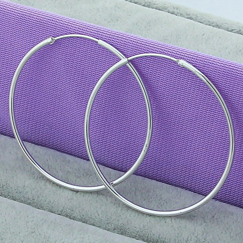 Classic Silver-Tone Hoop Earrings