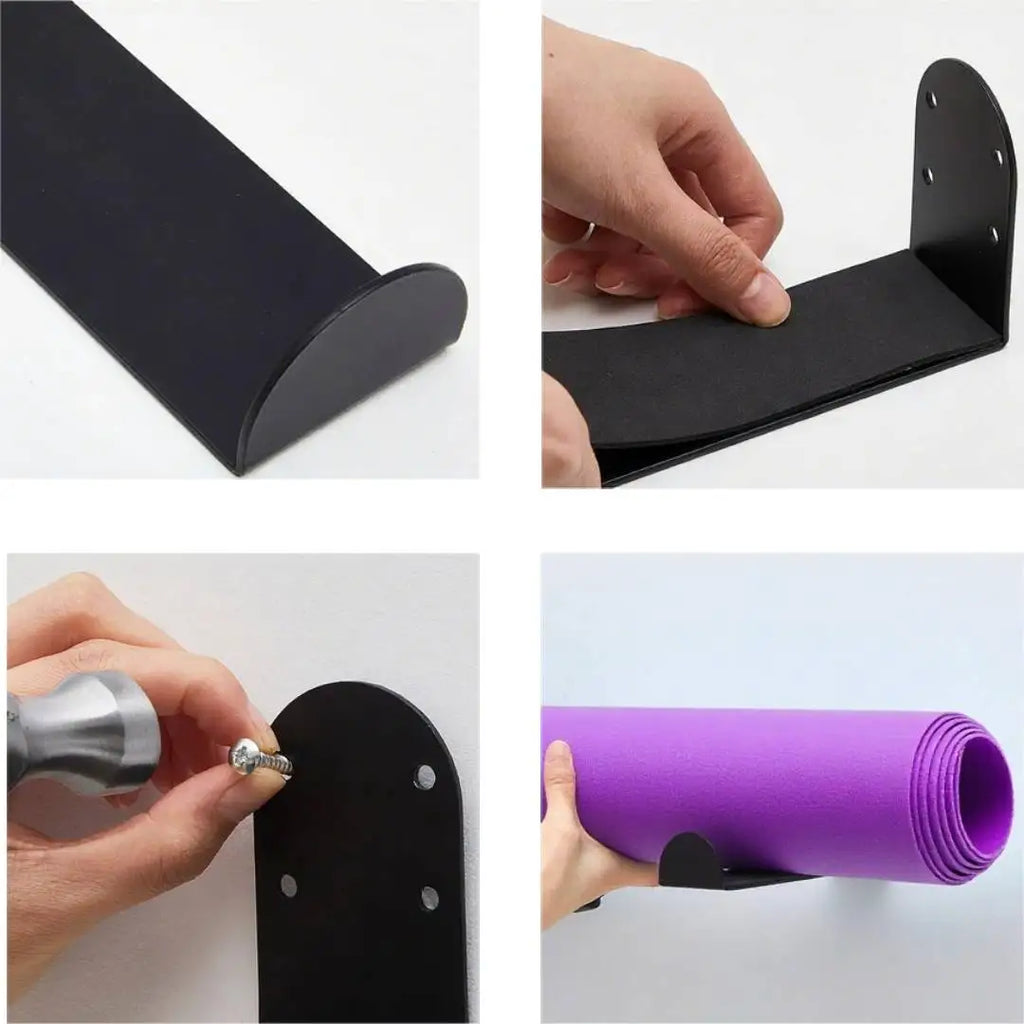 Wall-Mounted Yoga Mat Hooks