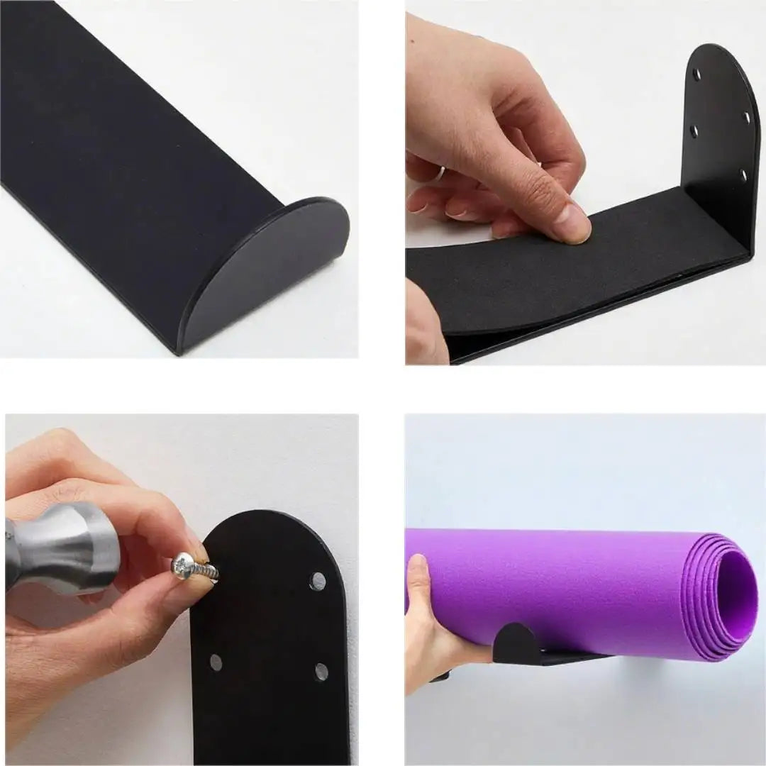 Wall-Mounted Yoga Mat Hooks