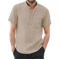 Cotton-Linen Short-Sleeve Henley