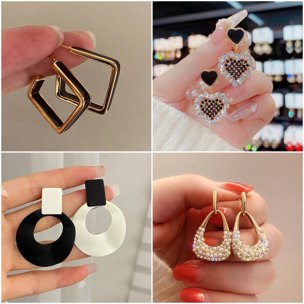 Decorative Pearl-Style Drop Earrings