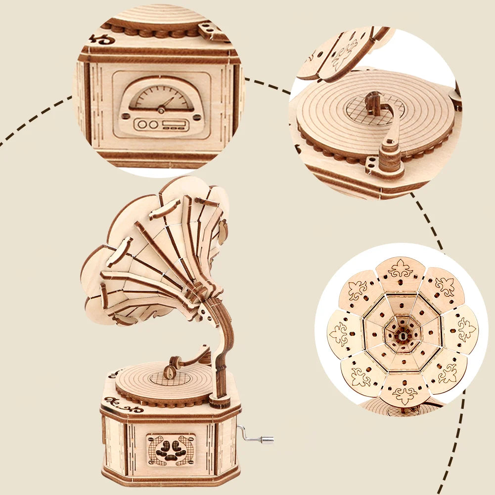Wooden Phonograph 3D Puzzle