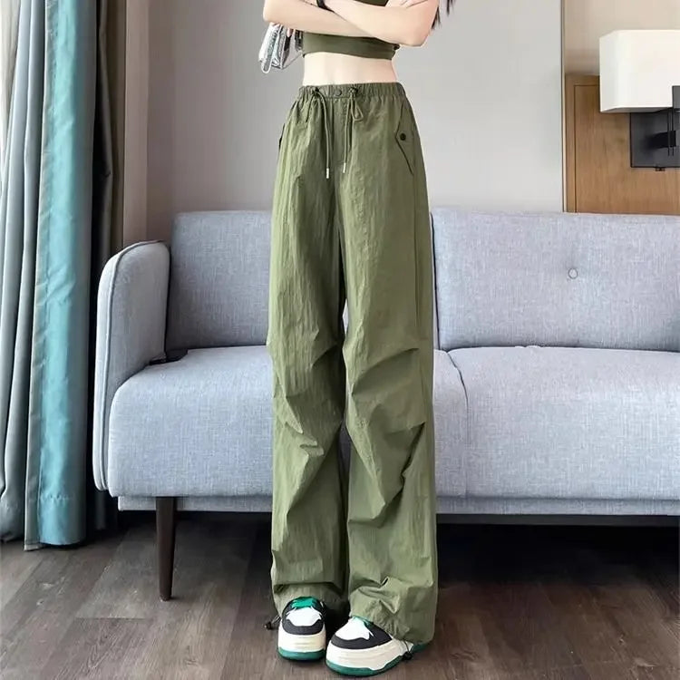 High-Waist Drawstring Trousers