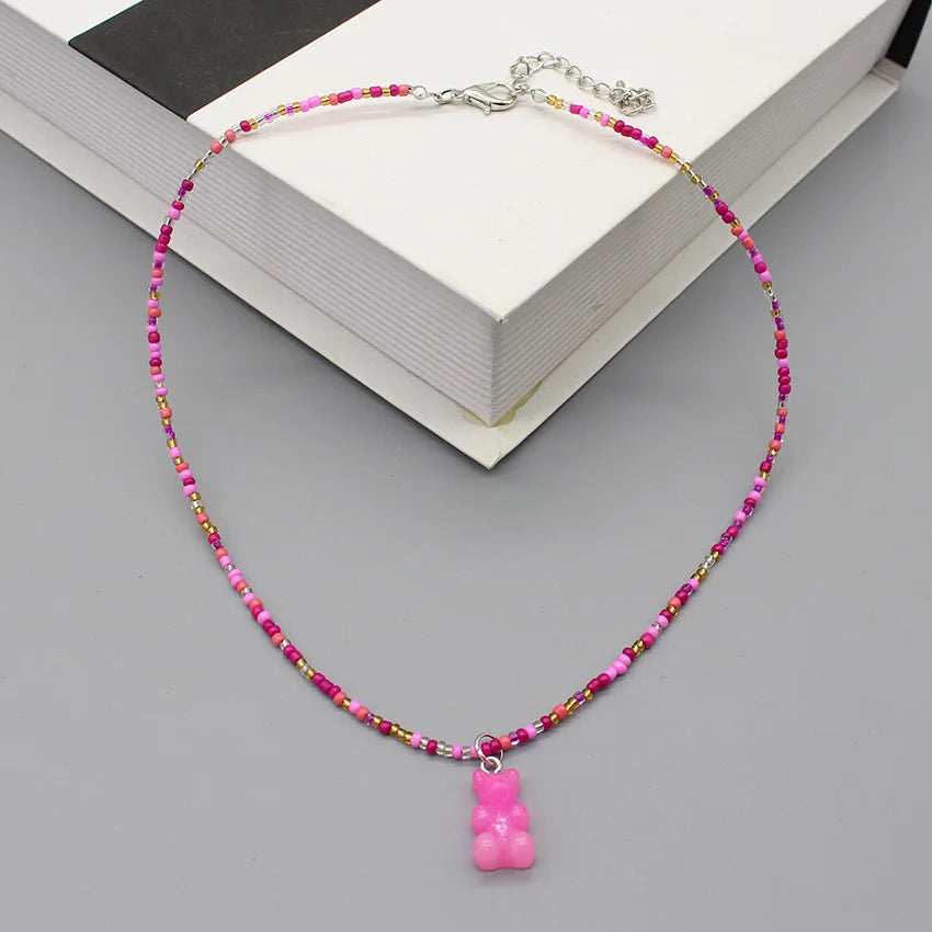 Gummy Bear Seed-Bead Necklace