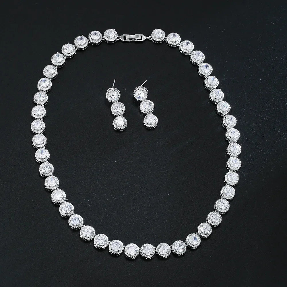 Cubic Zirconia Necklace & Earring Set
