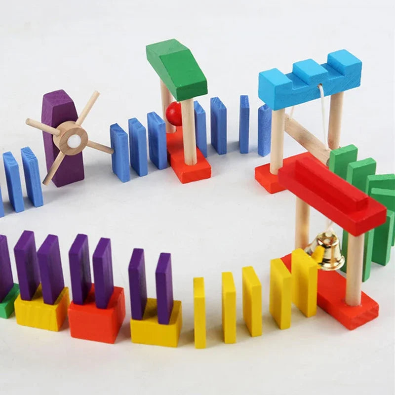Rainbow Wooden Domino Blocks