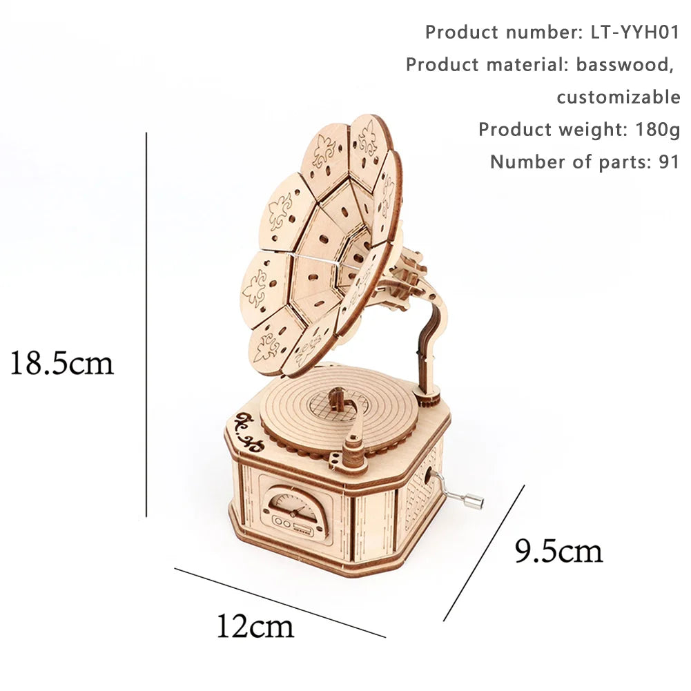 Wooden Phonograph 3D Puzzle