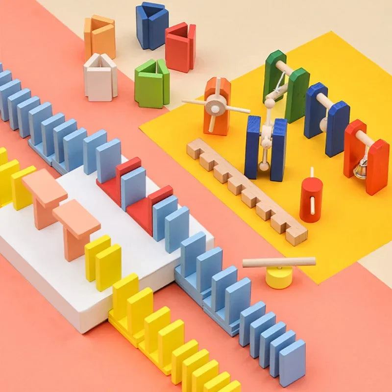 Rainbow Wooden Domino Blocks