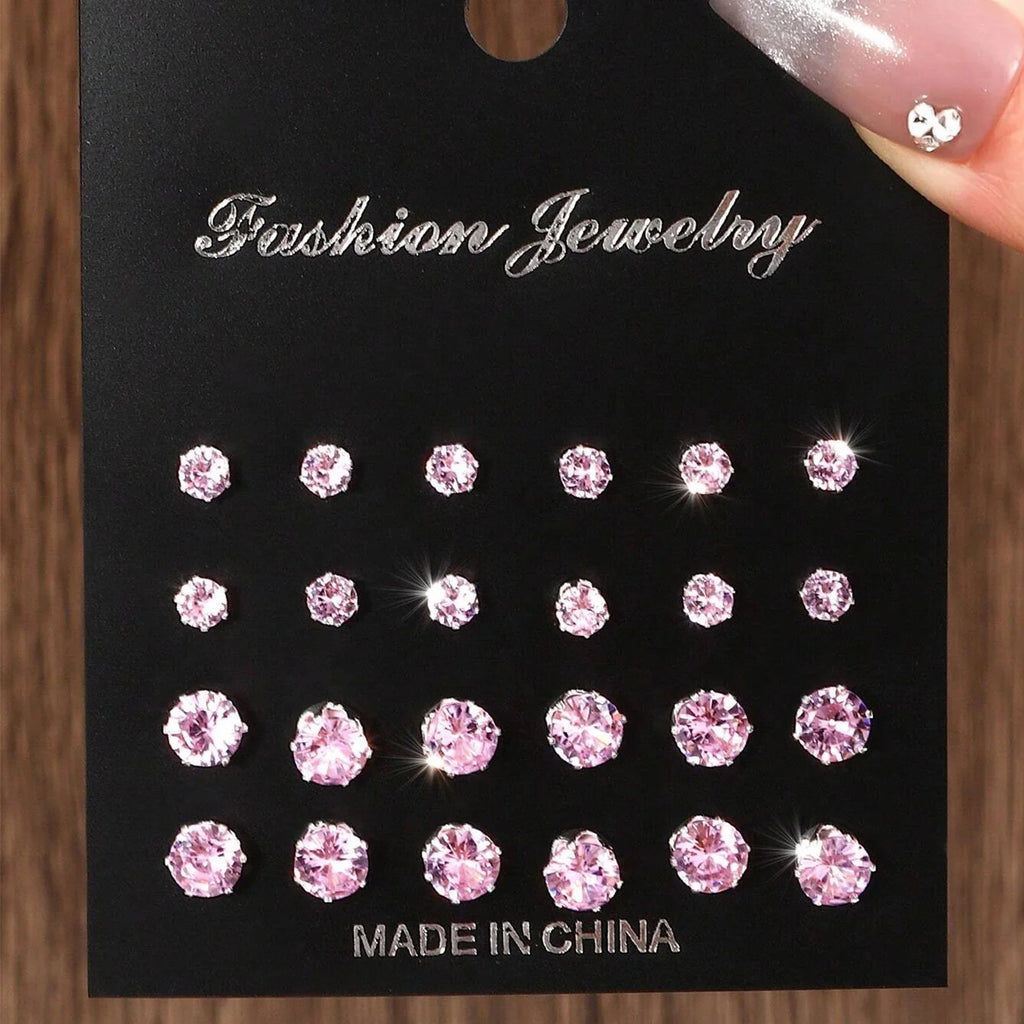 Twelve-Pair Sparkle Stud Set