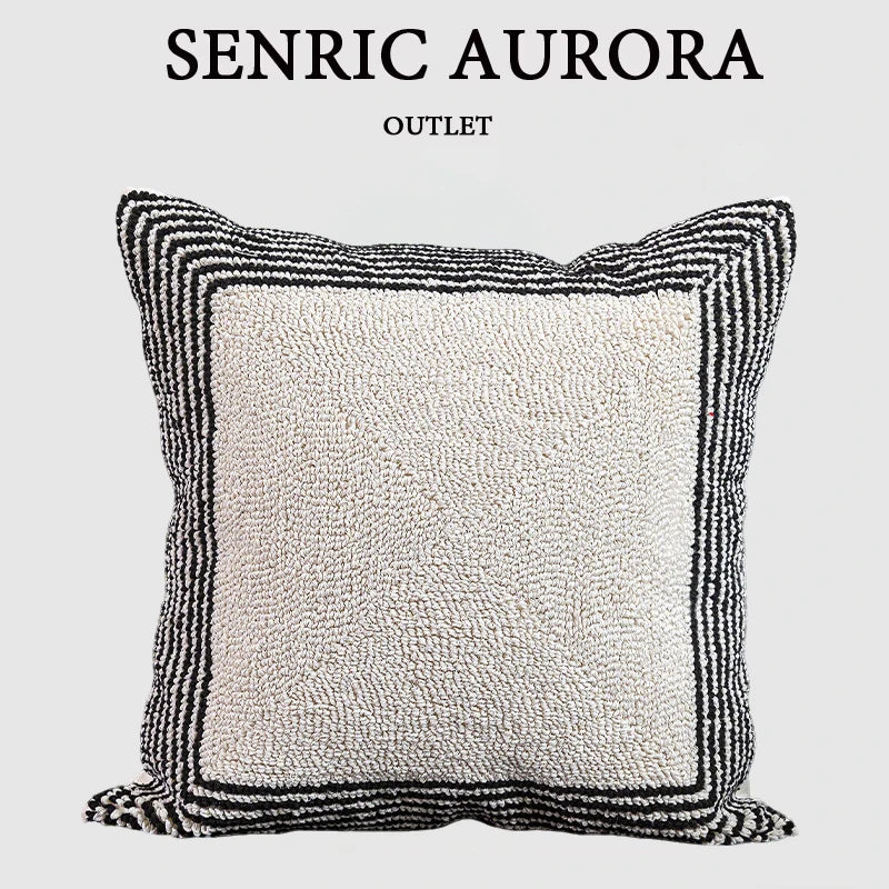 Abstract Embroidered Cushion Cover