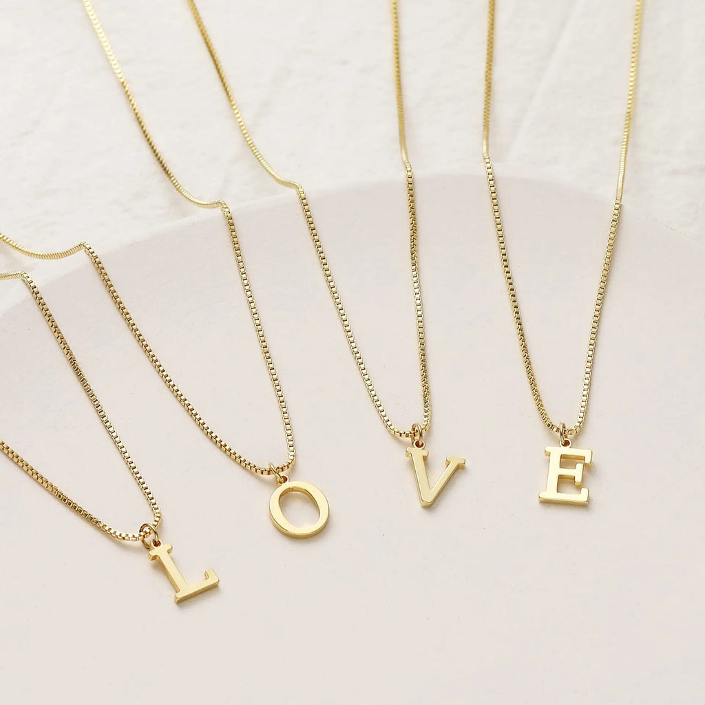 Initial Letter Pendant Necklace