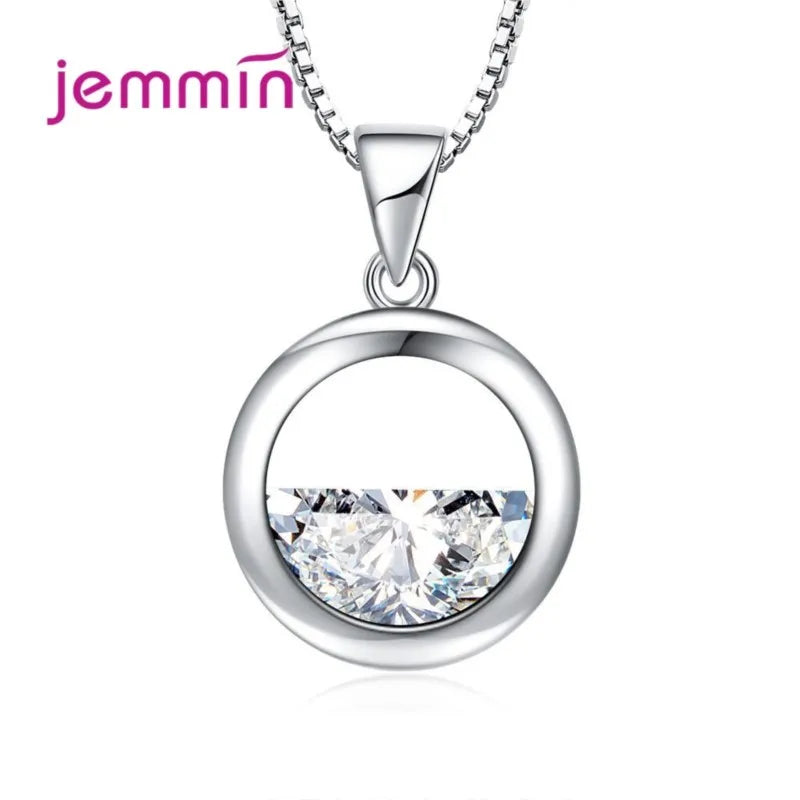 Round Sparkle Pendant Necklace