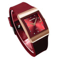 Square Dial Rubber-Strap Quartz Watch